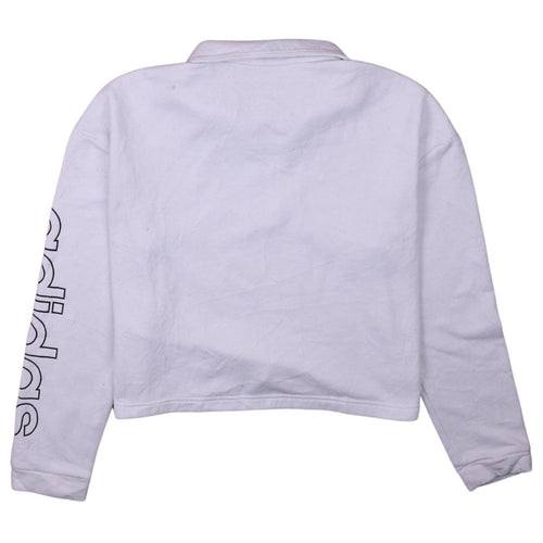 Adidas Womens White 1/2 Zip Pullover Sweatshirt L 16-18 Primegreen