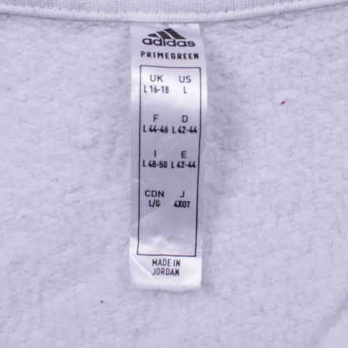 Adidas Womens White 1/2 Zip Pullover Sweatshirt L 16-18 Primegreen