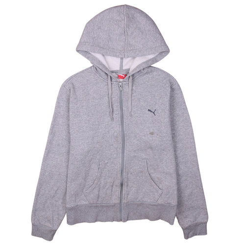 Puma Womens Grey Full Zip Hoodie Size 18 Lined Casual Sweatshirt