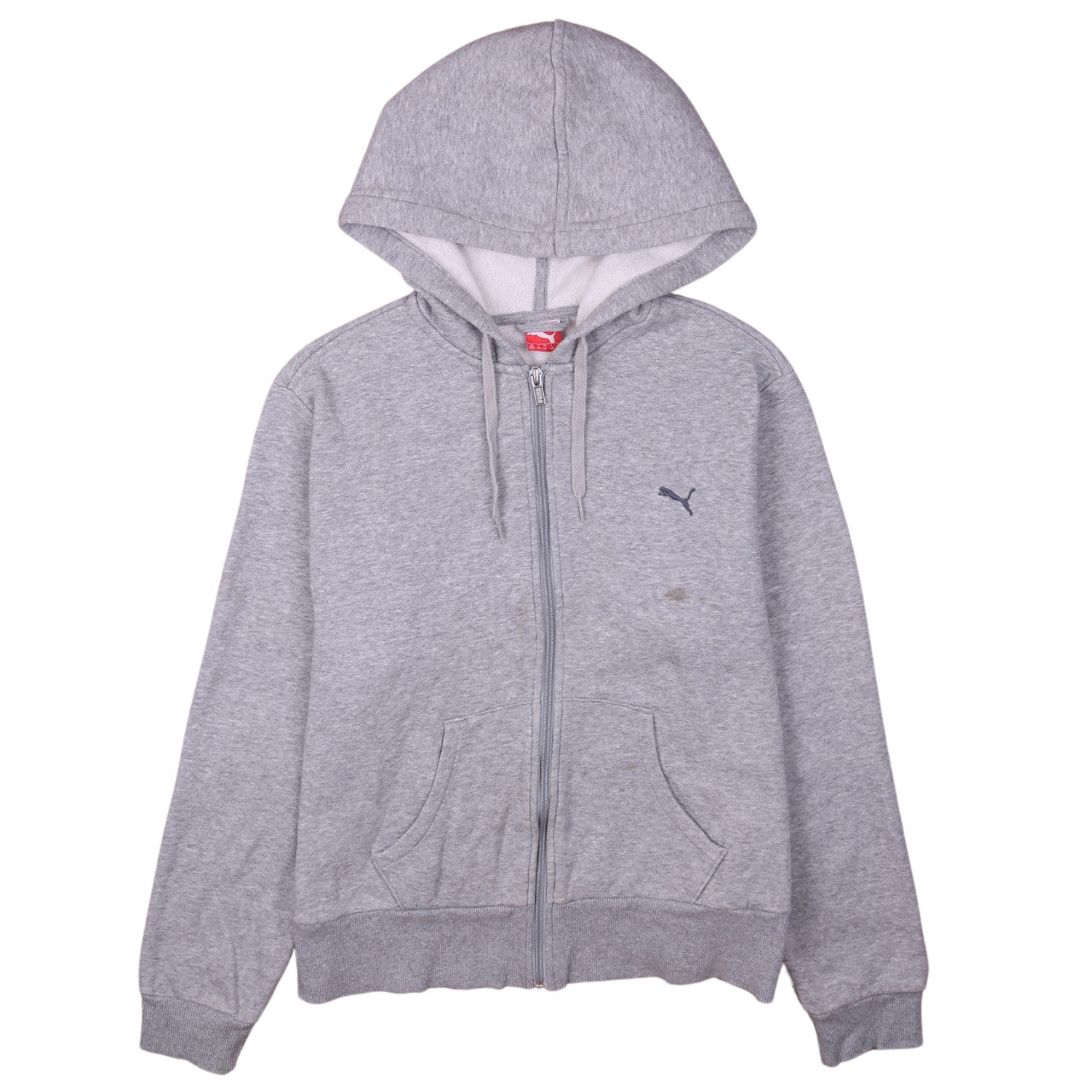 Puma Womens Grey Full Zip Hoodie Size 18 Lined Casual Sweatshirt