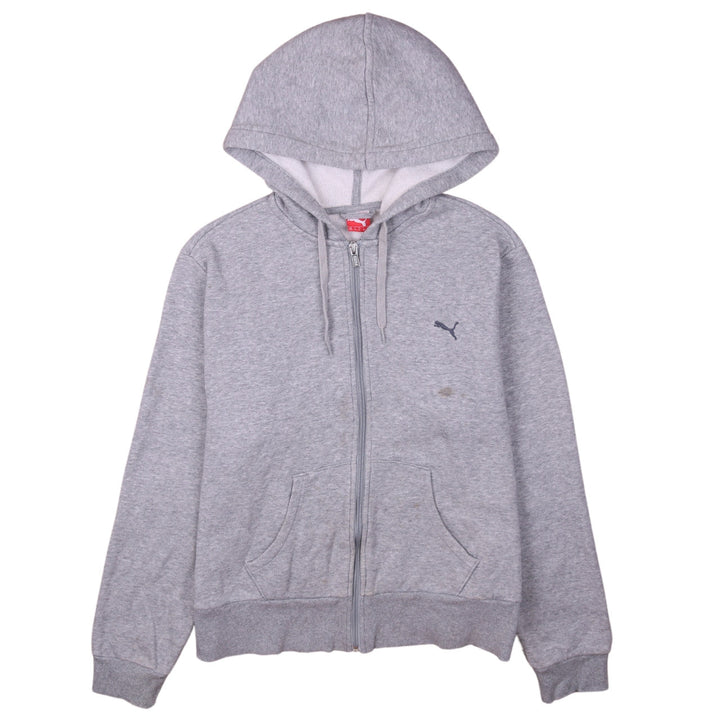 Puma Womens Grey Full Zip Hoodie Size 18 Lined Casual Sweatshirt