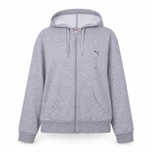 Puma Womens Grey Full Zip Hoodie Size 18 Lined Casual Sweatshirt