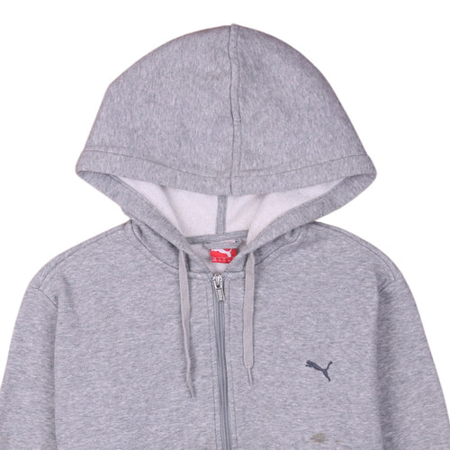 Puma Womens Grey Full Zip Hoodie Size 18 Lined Casual Sweatshirt