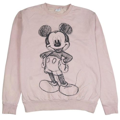 Disney Unisex Pink Mickey Mouse Pullover Sweatshirt L