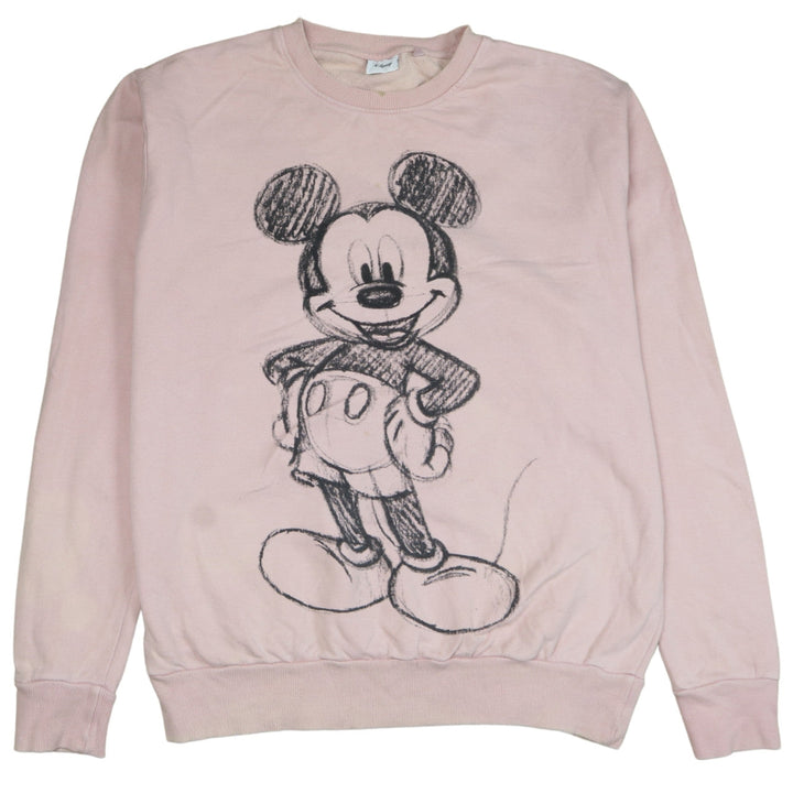 Disney Unisex Pink Mickey Mouse Pullover Sweatshirt L