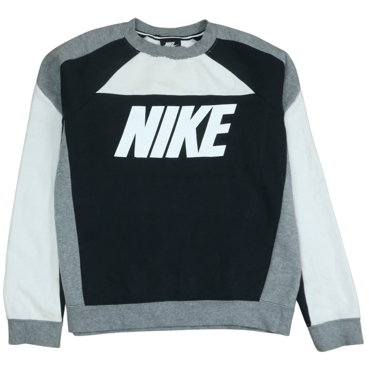 Nike Women’s Black Grey Colourblock Sweatshirt Size S