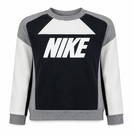 Front view of Nike Women’s Black Grey Colourblock Sweatshirt, size S