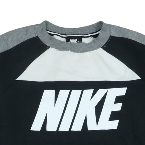 Nike Women’s Black Grey Colourblock Sweatshirt Size S