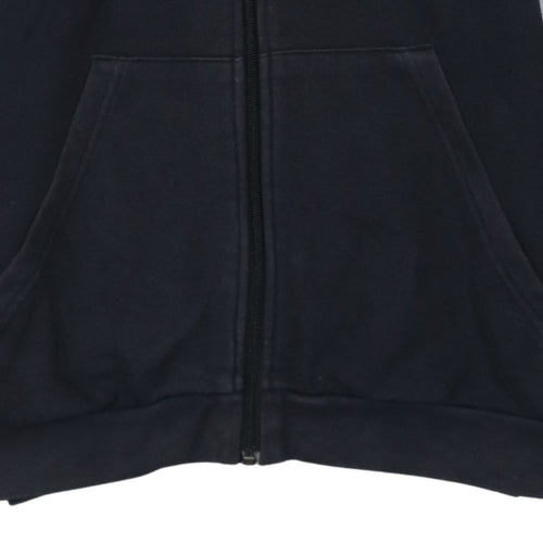 Adidas Boys Black Full Zip Hoodie 11-12 Years Cotton Blend Sportswear