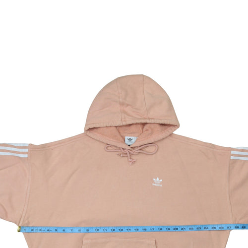 Adidas Women Peach Hoodie Size 10 Pullover Hooded Logo Sweatshirt