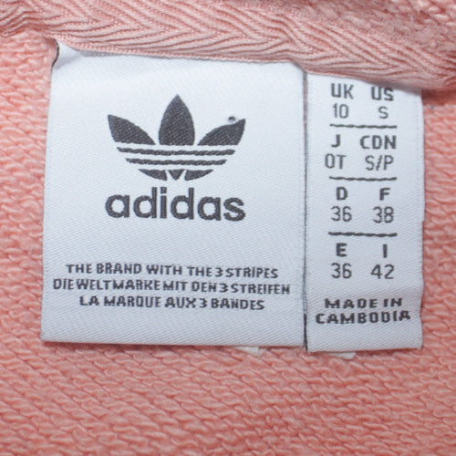 Adidas Women Peach Hoodie Size 10 Pullover Hooded Logo Sweatshirt
