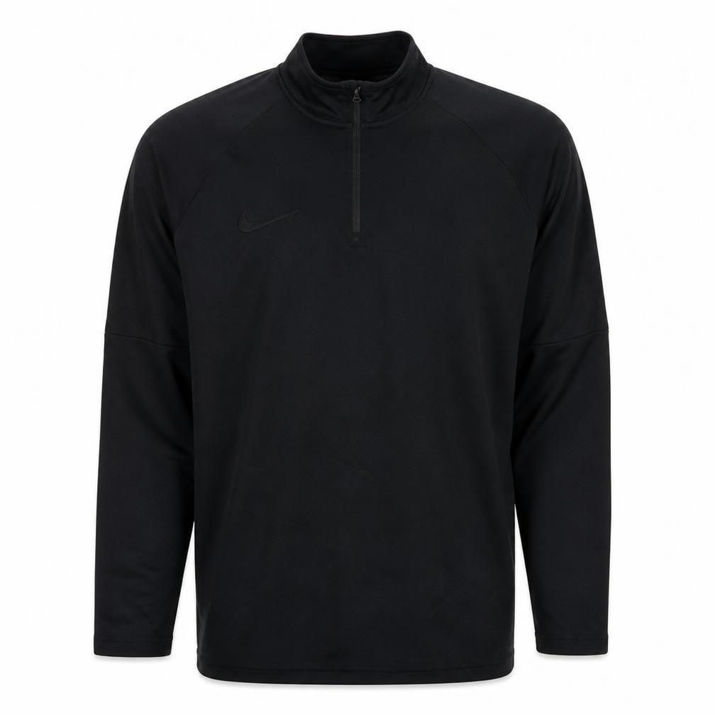 Front view of Nike Men's Black Dri-FIT 1/4 Zip Athletic Sweatshirt -, size M