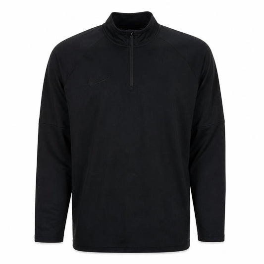 Front view of Nike Men's Black Dri-FIT 1/4 Zip Athletic Sweatshirt -, size M