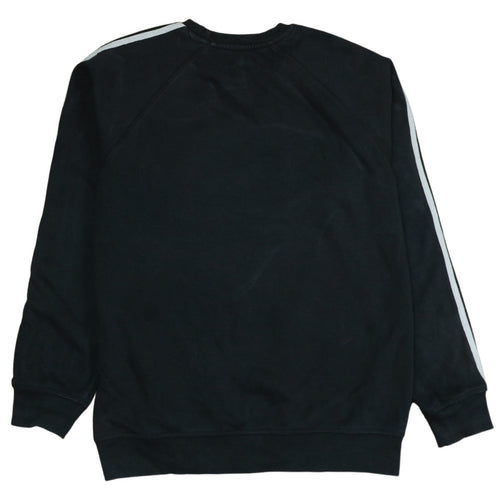 Adidas Mens Black S Pullover Sweatshirt with Logo Stripes
