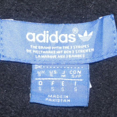 Adidas Mens Black S Pullover Sweatshirt with Logo Stripes