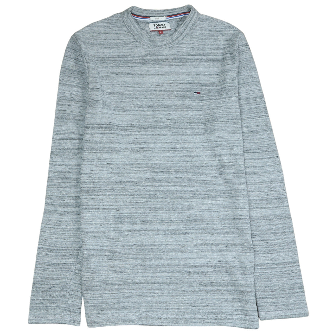 Tommy Jeans Men's Grey Cotton Crew Neck Pullover Jumper L