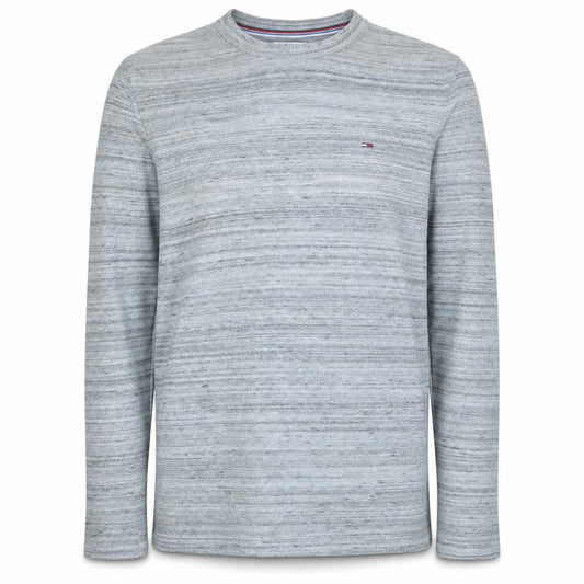 Front view of Tommy Jeans Men's Grey Cotton Crew Neck jumper L