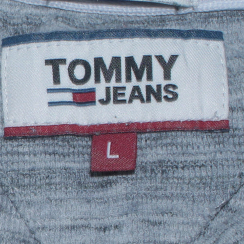 Tommy Jeans Men's Grey Cotton Crew Neck Pullover Jumper L