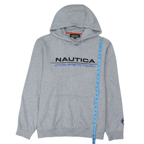 Nautica Men’s Grey Pullover Hoodie L Embroidered Logo Sportswear
