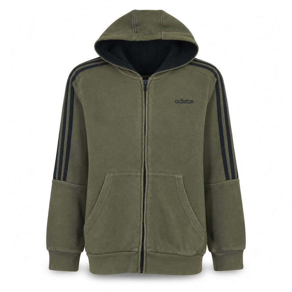 adidas Boys Green Full Zip Hoodie 13-14 Years Fleece Sports Sweatshirt