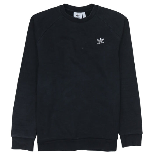 adidas Men Black Crew Neck Pullover Sweatshirt Size M