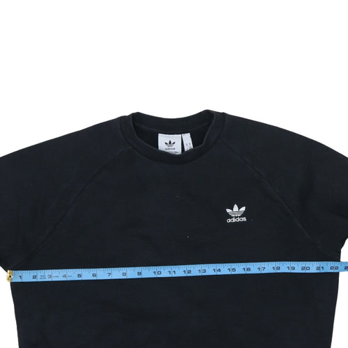 adidas Men Black Crew Neck Pullover Sweatshirt Size M