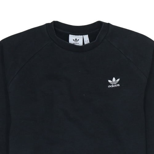 adidas Men Black Crew Neck Pullover Sweatshirt Size M