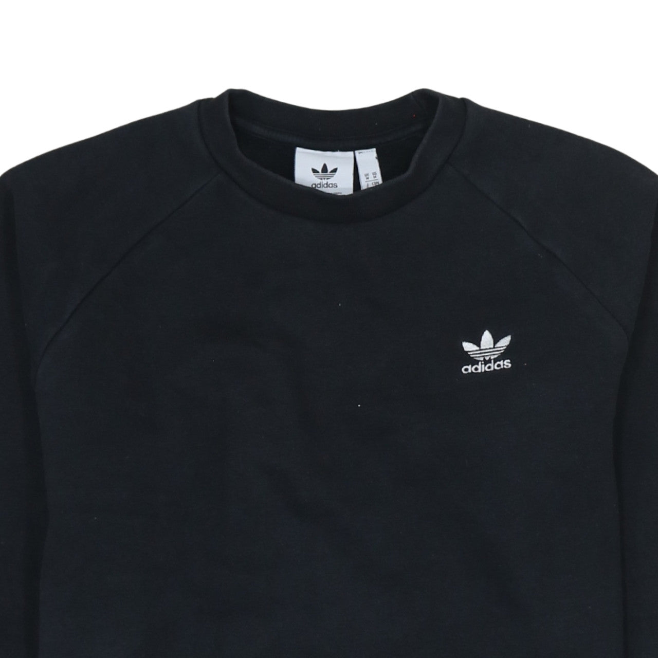 adidas Men Black Crew Neck Pullover Sweatshirt Size M