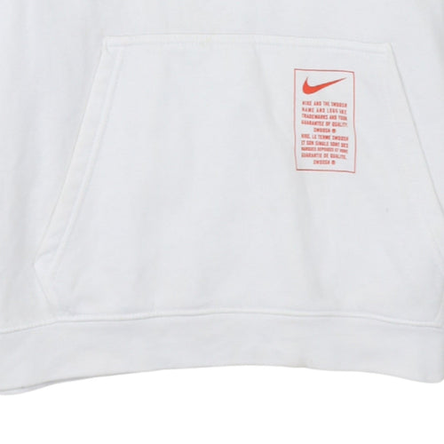 Nike Men's White Pullover Logo Hoodie Small Regular Fit