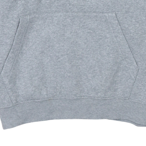 Nike Womens Grey Pullover Hoodie Sweatshirt M Drawstring Logo Lined