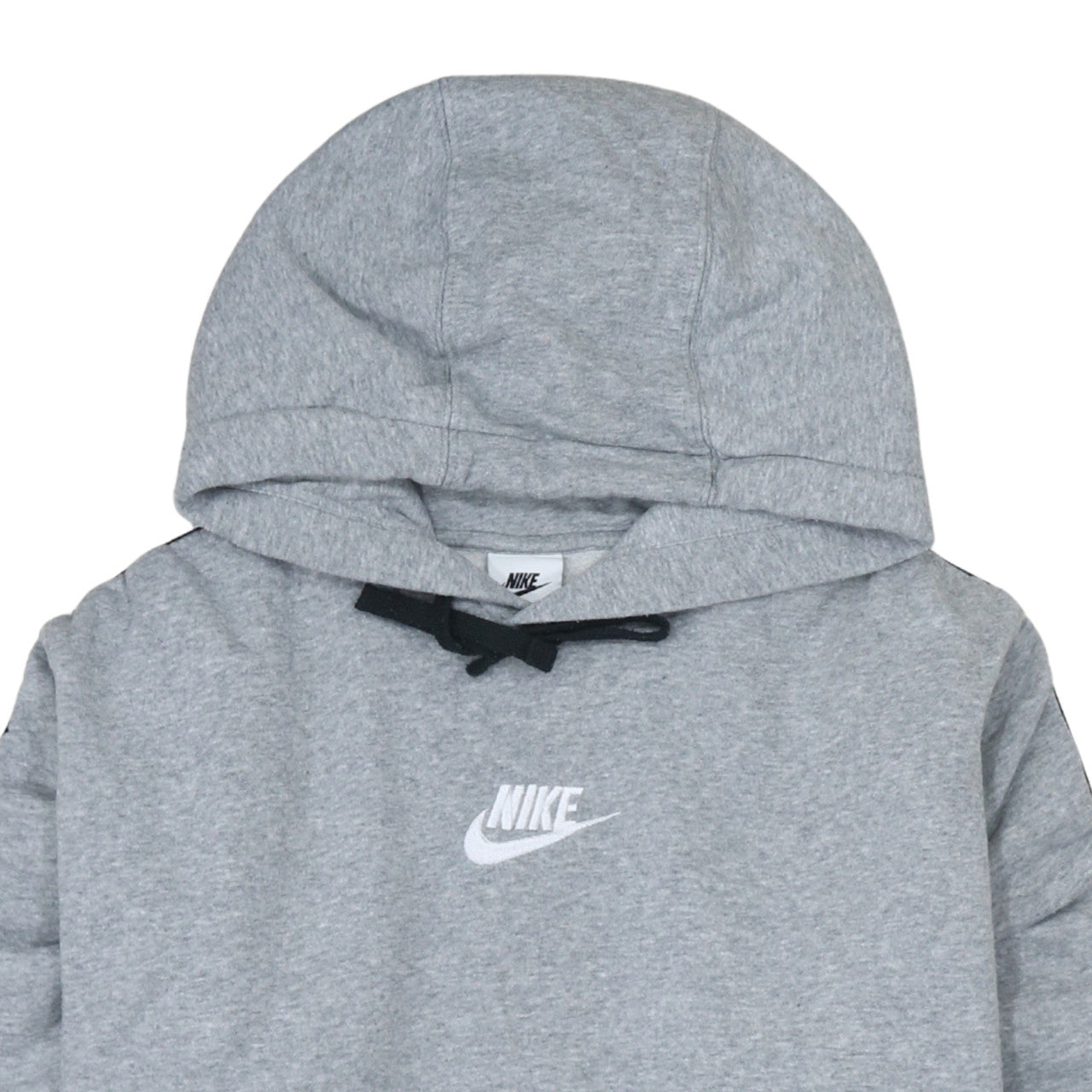 Nike Womens Grey Pullover Hoodie Sweatshirt M Drawstring Logo Lined