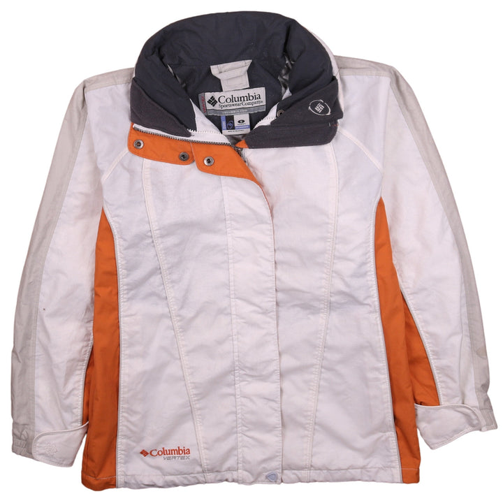 Columbia Women's White Orange Ski Jacket S Waterproof Interchange