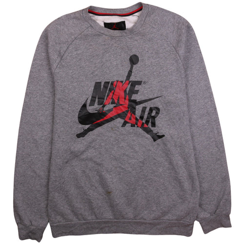 Nike Jordan Mens Grey Crew Neck Logo Pullover Sweatshirt M