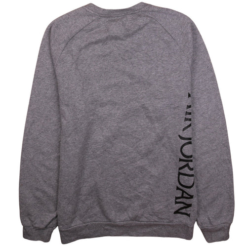 Nike Jordan Mens Grey Crew Neck Logo Pullover Sweatshirt M