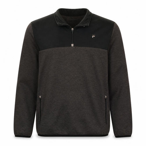 Fila Men’s Grey 1/4 Zip Sweatshirt Size L Regular Fit Logo Sport Top