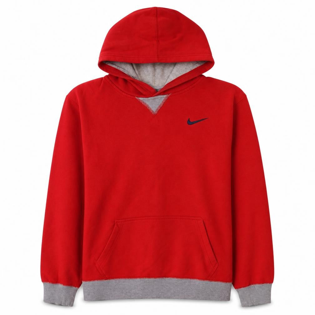 Nike Boys Red Pullover Hoodie XL - Classic Fleece Casual Sweatshirt