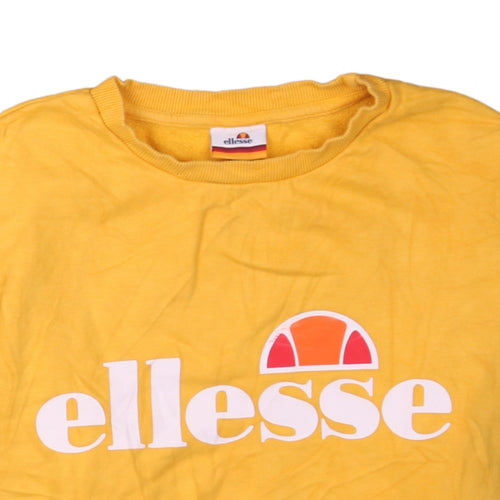 Ellesse Womens Yellow Logo Pullover Sweatshirt UK 8