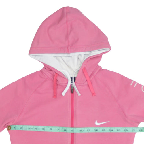 Nike Girls Pink Full Zip Hoodie Sweatshirt Medium UK 12-14 Dri-FIT