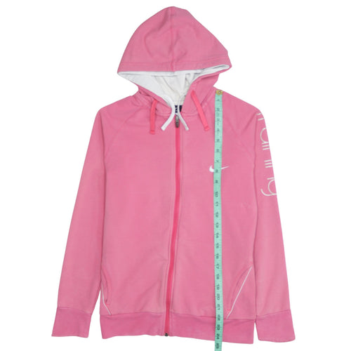 Nike Girls Pink Full Zip Hoodie Sweatshirt Medium UK 12-14 Dri-FIT