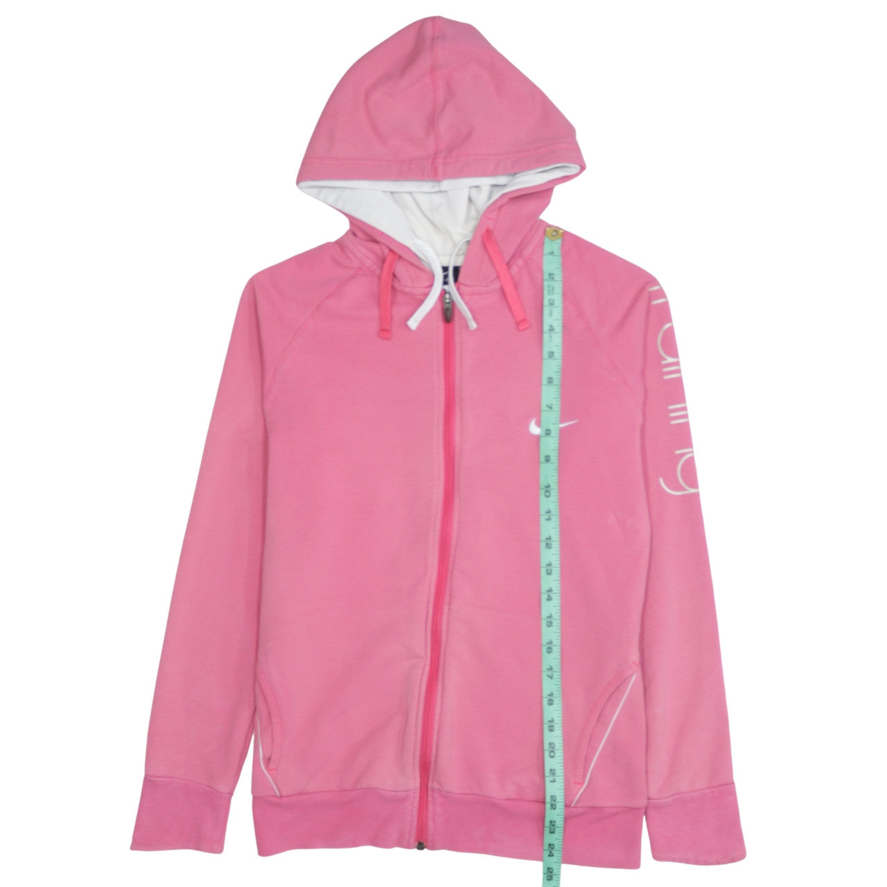 Nike Girls Pink Full Zip Hoodie Sweatshirt Medium UK 12-14 Dri-FIT