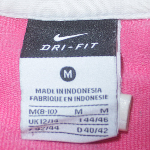 Nike Girls Pink Full Zip Hoodie Sweatshirt Medium UK 12-14 Dri-FIT