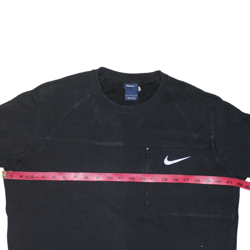 Nike Men's Black L Pullover Crew Neck Zip Pocket Sweatshirt