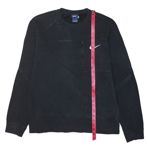 Nike Men's Black L Pullover Crew Neck Zip Pocket Sweatshirt