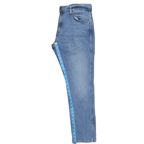 Wrangler Men Blue 33W 30L Straight Fit Denim Jeans
