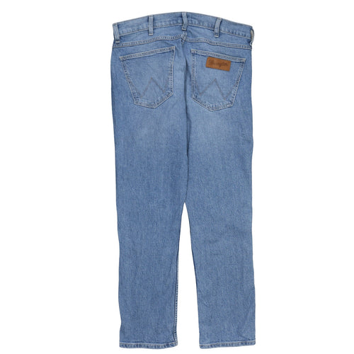 Wrangler Men Blue 33W 30L Straight Fit Denim Jeans