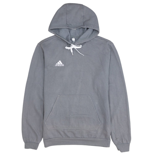 Adidas Men's Grey Pullover Hoodie Size S Fleece Sportswear