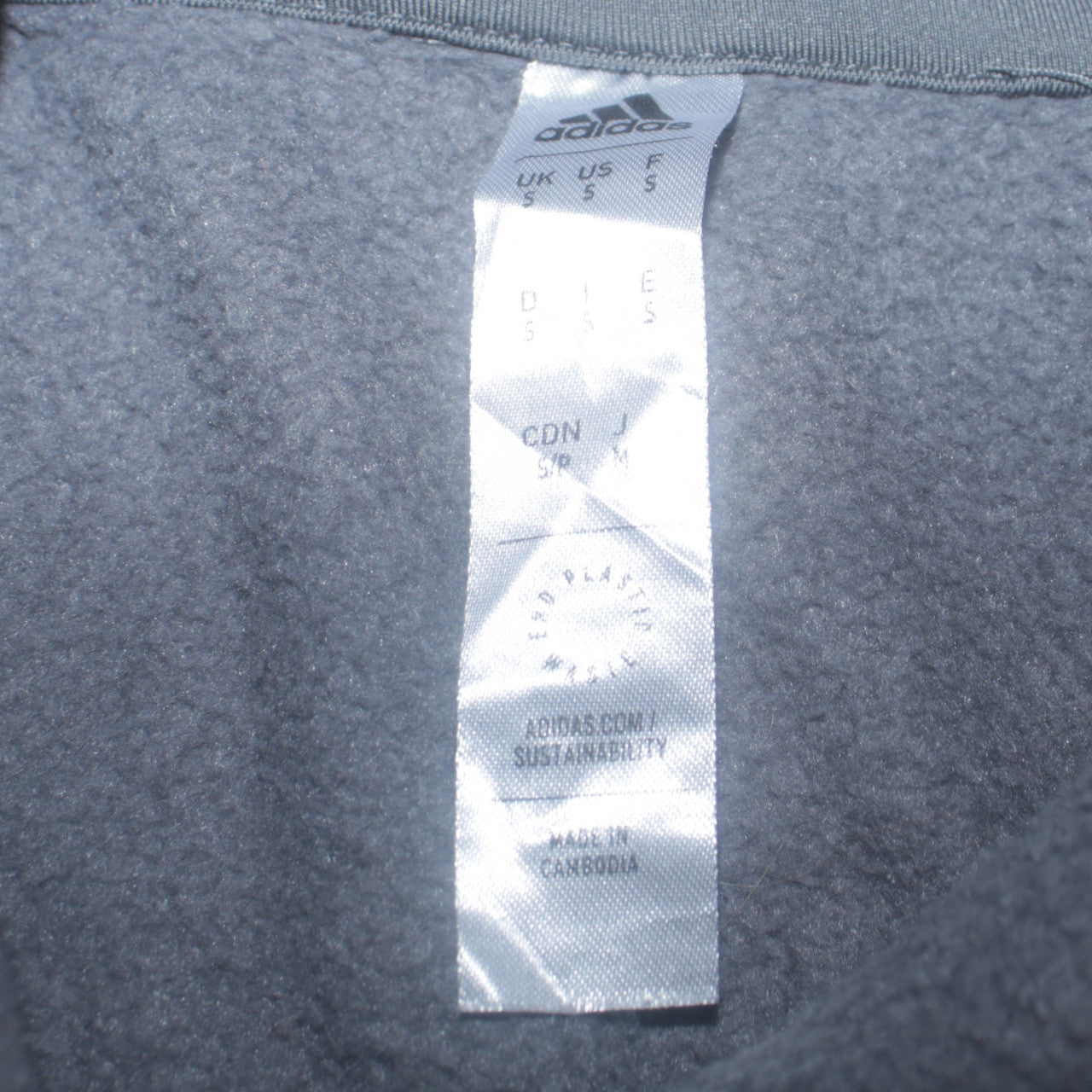 Adidas Men's Grey Pullover Hoodie Size S Fleece Sportswear