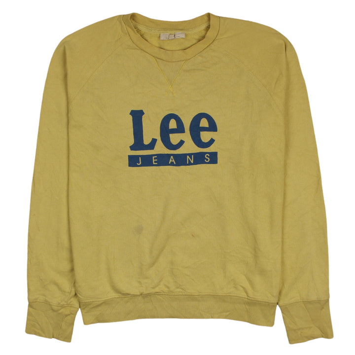 Lee Jeans Womens Yellow Cotton Pullover Sweatshirt M
