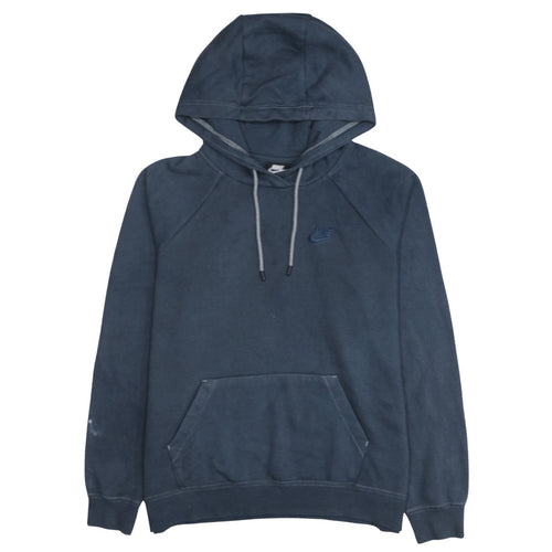 Nike Men’s Blue Pullover Hoodie Medium Fleece Embroidered Logo