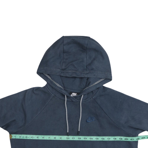 Nike Men’s Blue Pullover Hoodie Medium Fleece Embroidered Logo